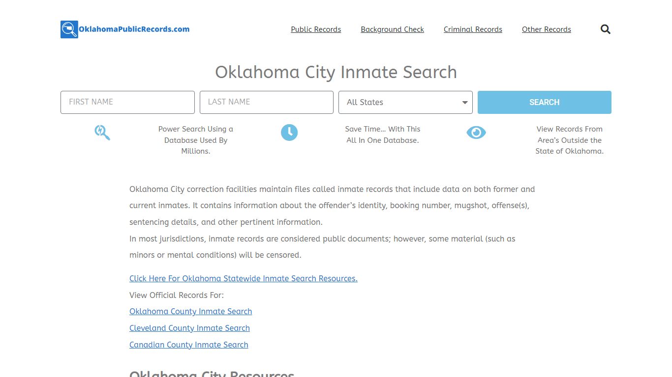 Oklahoma City Inmate Search - OKCPD Current & Past Jail Records
