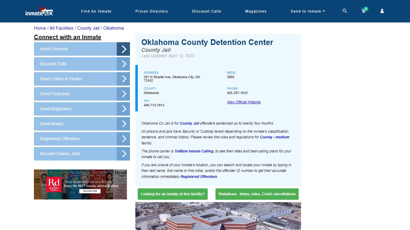 Oklahoma County Detention Center - Inmate Locator - Oklahoma City, OK